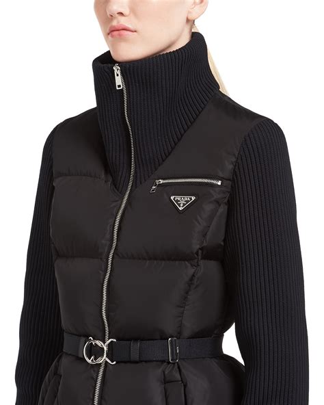 prada nylon jacket womens|Prada puffer jacket ladies.